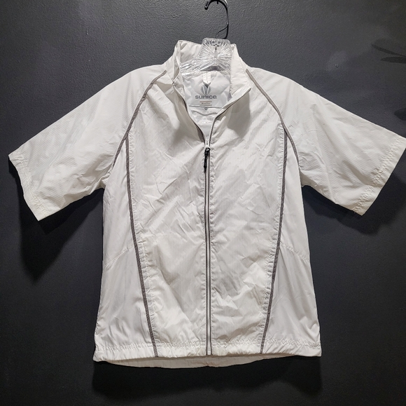 Sunice Weather Golf Rain Wind Jacket Short Sleeve White Gray Sz XS - Picture 1 of 14